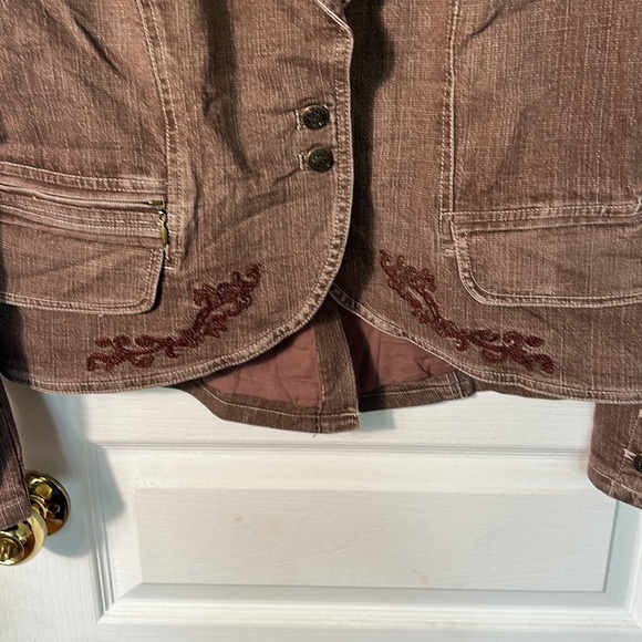 NWT FDJ FRENCH DRESSING DENIM JACKET IN LIGHT BURGUNDY COLOUR IN SIZE LARGE - Picture 4 of 7